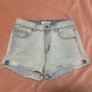 Retro High Waist Light Wash Denim/ Jean shorts